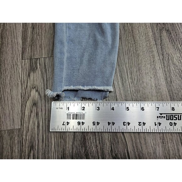 Refuge Jeans Womens 6 Light Wash Distressed Skinny Raw Hem Stretch Denim Ankle - Picture 10 of 10